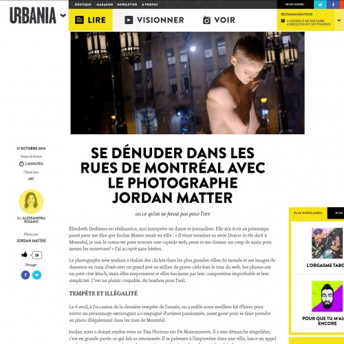 Se dénuder dans les rues de Montréal avec le photographe Jordan Matter